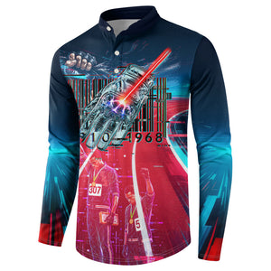 African American 1968 Black Power Salute Button Sweatshirt Retro Cyberpunk Sci-Fi Tech Civil Rights Art