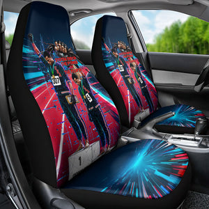 African American 1968 Black Power Salute Car Seat Cover Retro Cyberpunk Sci-Fi Tech Civil Rights Art