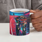 African American 1968 Black Power Salute Ceramic Mug Retro Cyberpunk Sci-Fi Tech Civil Rights Art