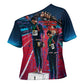 African American 1968 Black Power Salute Cross Shoulder Shirt Retro Cyberpunk Sci-Fi Tech Civil Rights Art
