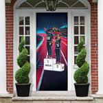 African American 1968 Black Power Salute Door Cover Retro Cyberpunk Sci-Fi Tech Civil Rights Art