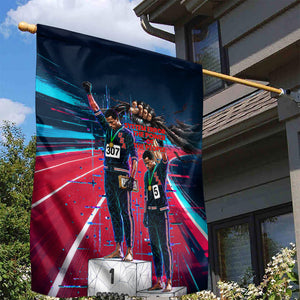 African American 1968 Black Power Salute Garden Flag Retro Cyberpunk Sci-Fi Tech Civil Rights Art
