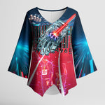 African American 1968 Black Power Salute Kimono Sleeve Blouse Retro Cyberpunk Sci-Fi Tech Civil Rights Art