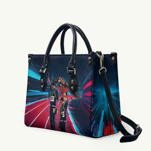 African American 1968 Black Power Salute Leather Bag Retro Cyberpunk Sci-Fi Tech Civil Rights Art