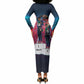 African American 1968 Black Power Salute Long Sleeve Bodycon Dress Retro Cyberpunk Sci-Fi Tech Civil Rights Art