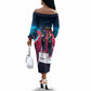 African American 1968 Black Power Salute Off The Shoulder Long Sleeve Dress Retro Cyberpunk Sci-Fi Tech Civil Rights Art
