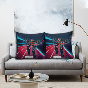 African American 1968 Black Power Salute Pillow Cover Retro Cyberpunk Sci-Fi Tech Civil Rights Art