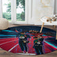 African American 1968 Black Power Salute Round Carpet Retro Cyberpunk Sci-Fi Tech Civil Rights Art