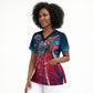 African American 1968 Black Power Salute Scrub Top Retro Cyberpunk Sci-Fi Tech Civil Rights Art
