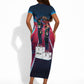 African American 1968 Black Power Salute Short Sleeve Bodycon Dress Retro Cyberpunk Sci-Fi Tech Civil Rights Art