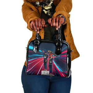 African American 1968 Black Power Salute Shoulder Handbag Retro Cyberpunk Sci-Fi Tech Civil Rights Art
