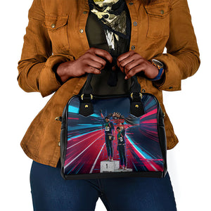 African American 1968 Black Power Salute Shoulder Handbag Retro Cyberpunk Sci-Fi Tech Civil Rights Art