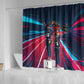 African American 1968 Black Power Salute Shower Curtain Retro Cyberpunk Sci-Fi Tech Civil Rights Art