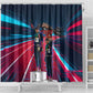 African American 1968 Black Power Salute Shower Curtain Retro Cyberpunk Sci-Fi Tech Civil Rights Art