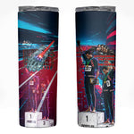 African American 1968 Black Power Salute Skinny Tumbler Retro Cyberpunk Sci-Fi Tech Civil Rights Art