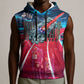African American 1968 Black Power Salute Sleeveless Hoodie Retro Cyberpunk Sci-Fi Tech Civil Rights Art