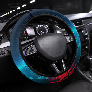 African American 1968 Black Power Salute Steering Wheel Cover Retro Cyberpunk Sci-Fi Tech Civil Rights Art