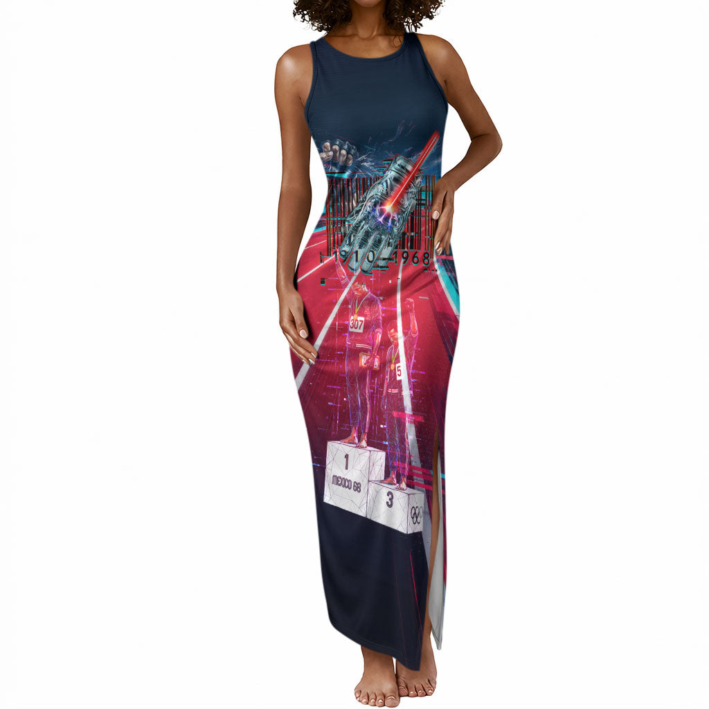 African American 1968 Black Power Salute Tank Maxi Dress Retro Cyberpunk Sci-Fi Tech Civil Rights Art
