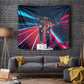 African American 1968 Black Power Salute Tapestry Retro Cyberpunk Sci-Fi Tech Civil Rights Art