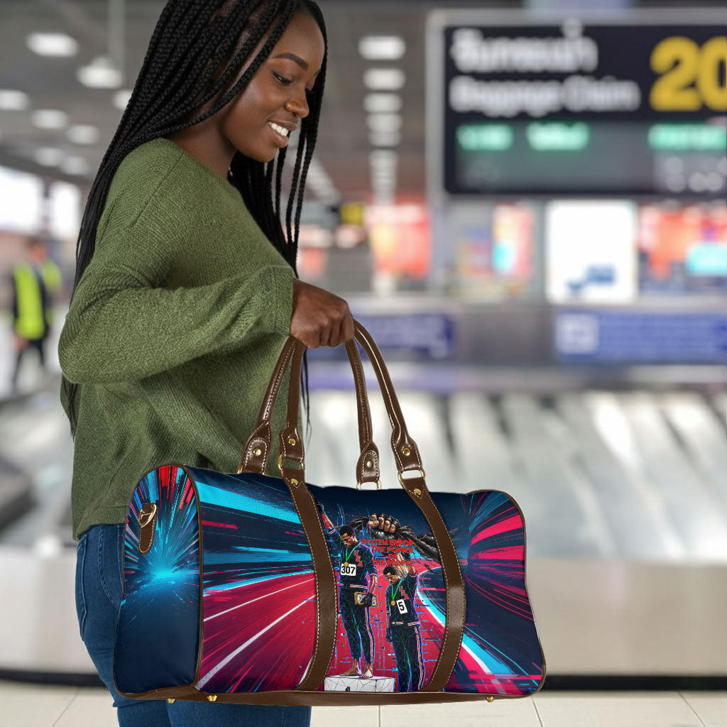 African American 1968 Black Power Salute Travel Bag Retro Cyberpunk Sci-Fi Tech Civil Rights Art