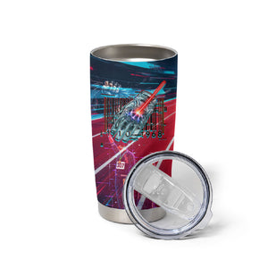 African American 1968 Black Power Salute Tumbler Cup Retro Cyberpunk Sci-Fi Tech Civil Rights Art