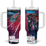 African American 1968 Black Power Salute Tumbler With Handle Retro Cyberpunk Sci-Fi Tech Civil Rights Art