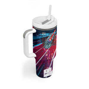 African American 1968 Black Power Salute Tumbler With Handle Retro Cyberpunk Sci-Fi Tech Civil Rights Art