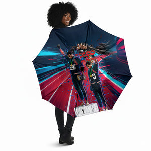 African American 1968 Black Power Salute Umbrella Retro Cyberpunk Sci-Fi Tech Civil Rights Art