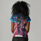 African American 1968 Black Power Salute Women V-Neck T-Shirt Retro Cyberpunk Sci-Fi Tech Civil Rights Art