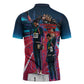 African American 1968 Black Power Salute Zipper Polo Shirt Retro Cyberpunk Sci-Fi Tech Civil Rights Art