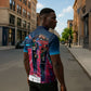 African American 1968 Black Power Salute Zipper Polo Shirt Retro Cyberpunk Sci-Fi Tech Civil Rights Art
