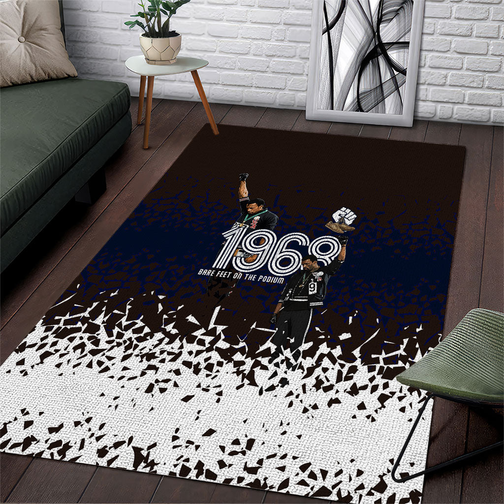 Black Power Salute African Human Rights Area Rug Civil Rights Movement OPHR Mexico City 1968 Retro
