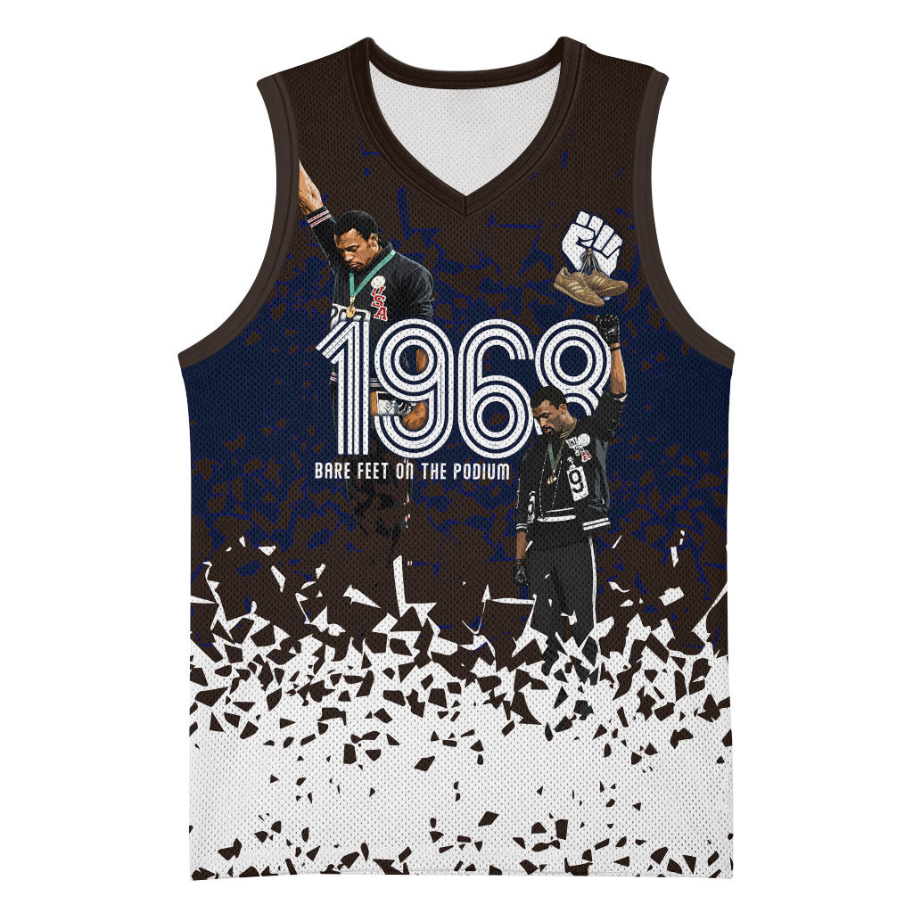 Black Power Salute African Human Rights Basketball Jersey Civil Rights Movement OPHR Mexico City 1968 Retro