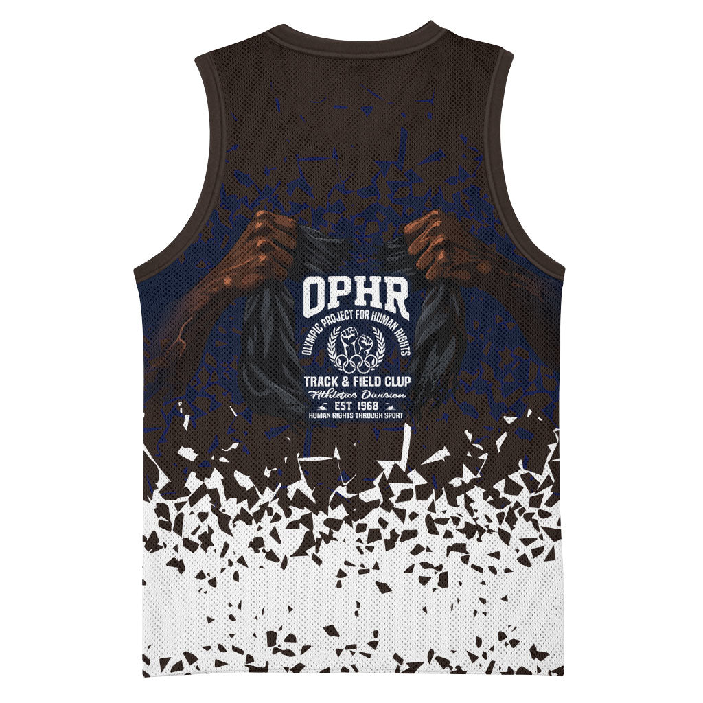 Black Power Salute African Human Rights Basketball Jersey Civil Rights Movement OPHR Mexico City 1968 Retro