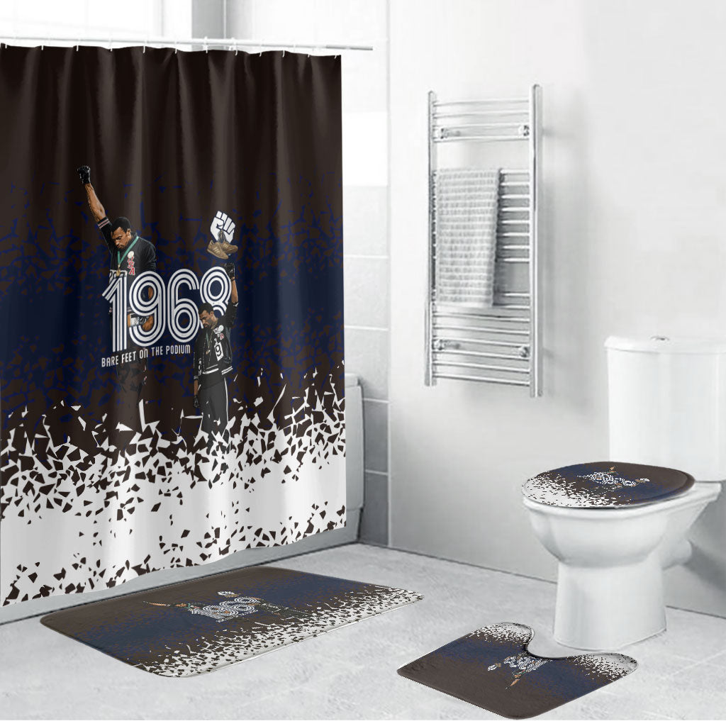 Black Power Salute African Human Rights Bathroom Set Civil Rights Movement OPHR Mexico City 1968 Retro