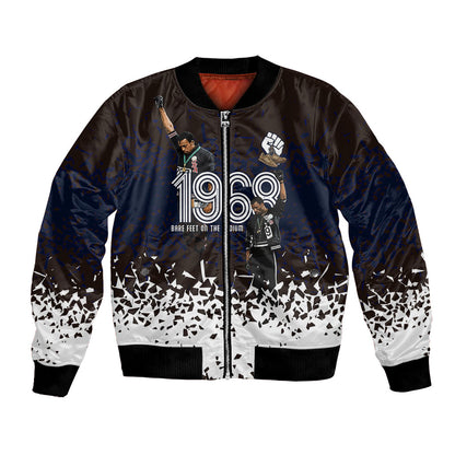 Black Power Salute African Human Rights Bomber Jacket Civil Rights Movement OPHR Mexico City 1968 Retro