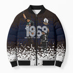Black Power Salute African Human Rights Bomber Puffer Jacket Civil Rights Movement OPHR Mexico City 1968 Retro