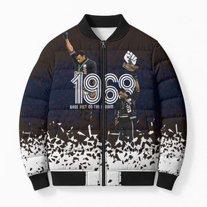Black Power Salute African Human Rights Bomber Puffer Jacket Civil Rights Movement OPHR Mexico City 1968 Retro