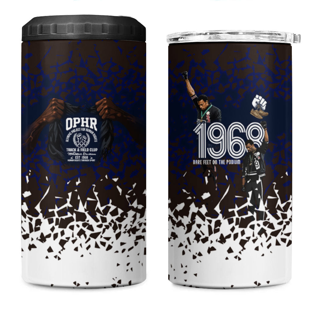 Black Power Salute African Human Rights 4 in 1 Can Cooler Tumbler Civil Rights Movement OPHR Mexico City 1968 Retro