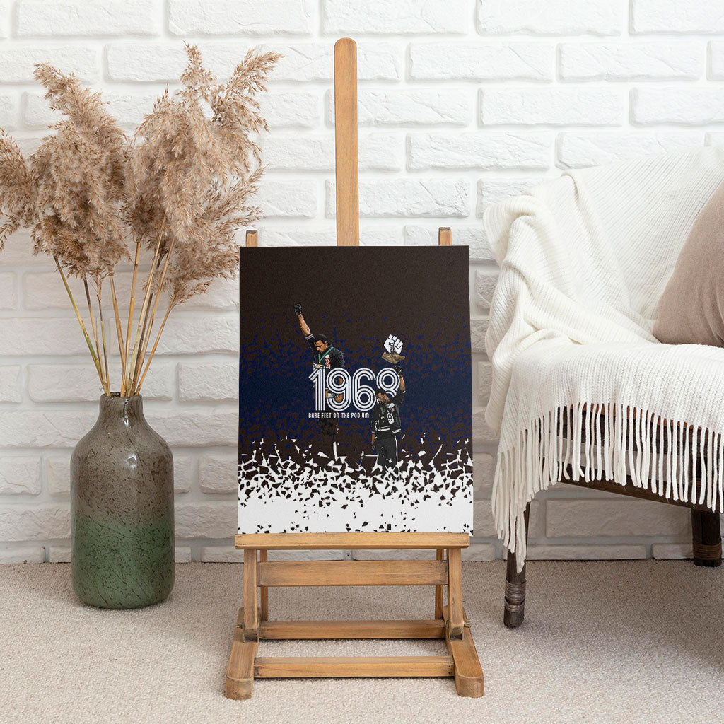 Black Power Salute African Human Rights Canvas Wall Art Civil Rights Movement OPHR Mexico City 1968 Retro