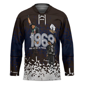 Black Power Salute African Human Rights Hockey Jersey Civil Rights Movement OPHR Mexico City 1968 Retro