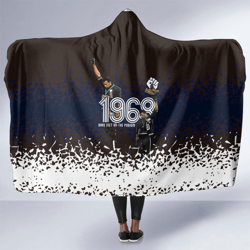 Black Power Salute African Human Rights Hooded Blanket Civil Rights Movement OPHR Mexico City 1968 Retro