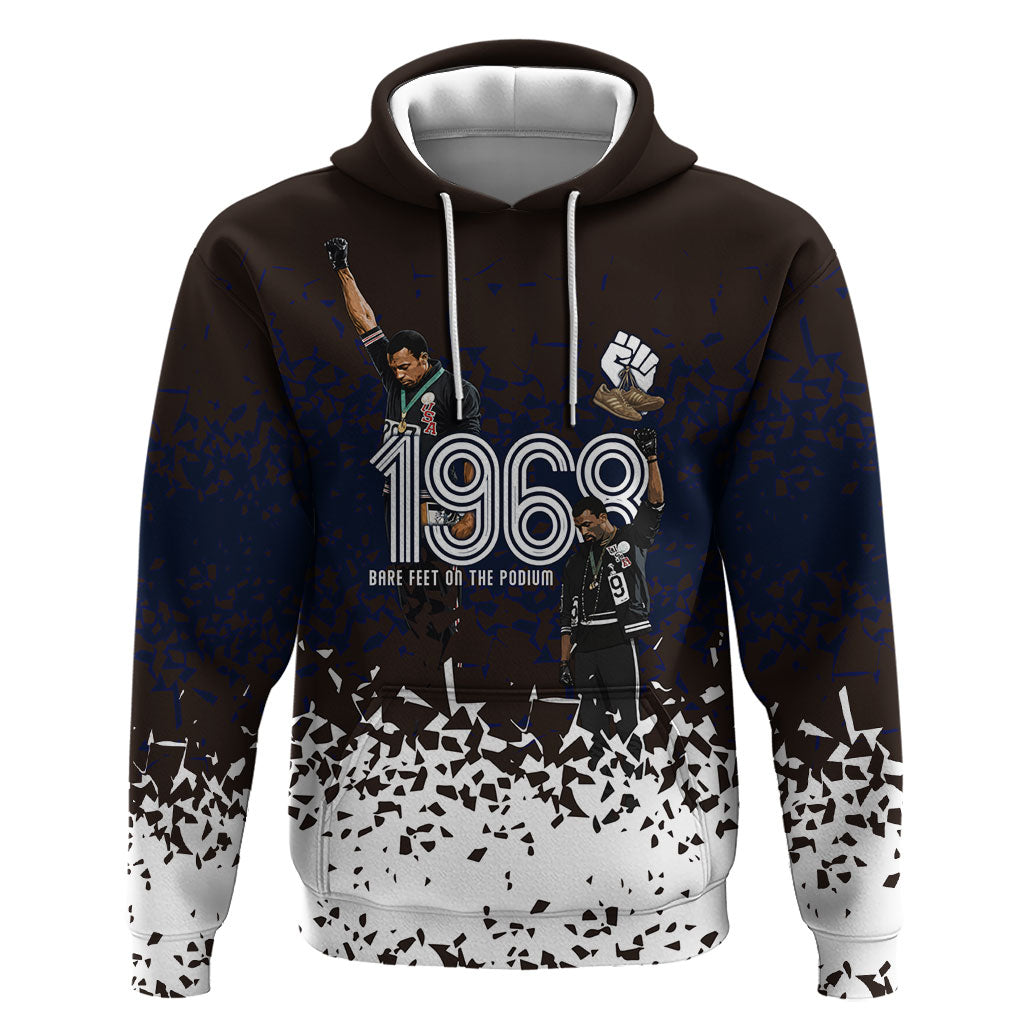 Black Power Salute African Human Rights Hoodie Civil Rights Movement OPHR Mexico City 1968 Retro
