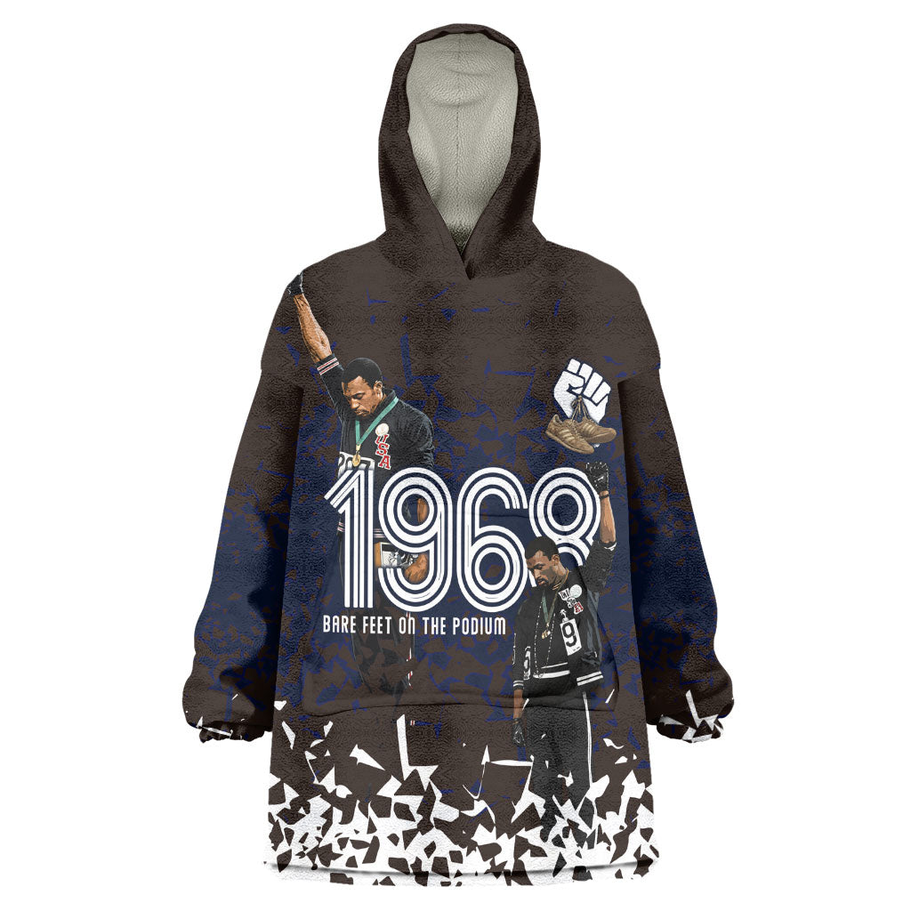 Black Power Salute African Human Rights Kid Wearable Blanket Hoodie Civil Rights Movement OPHR Mexico City 1968 Retro