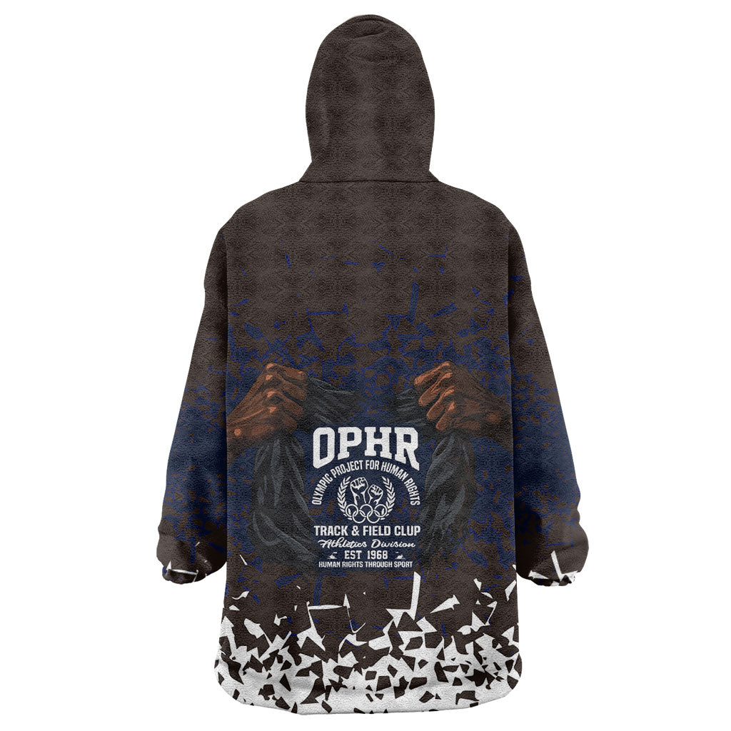 Black Power Salute African Human Rights Kid Wearable Blanket Hoodie Civil Rights Movement OPHR Mexico City 1968 Retro