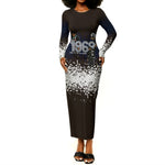 Black Power Salute African Human Rights Long Sleeve Bodycon Dress Civil Rights Movement OPHR Mexico City 1968 Retro