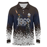 Black Power Salute African Human Rights Long Sleeve Polo Shirt Civil Rights Movement OPHR Mexico City 1968 Retro
