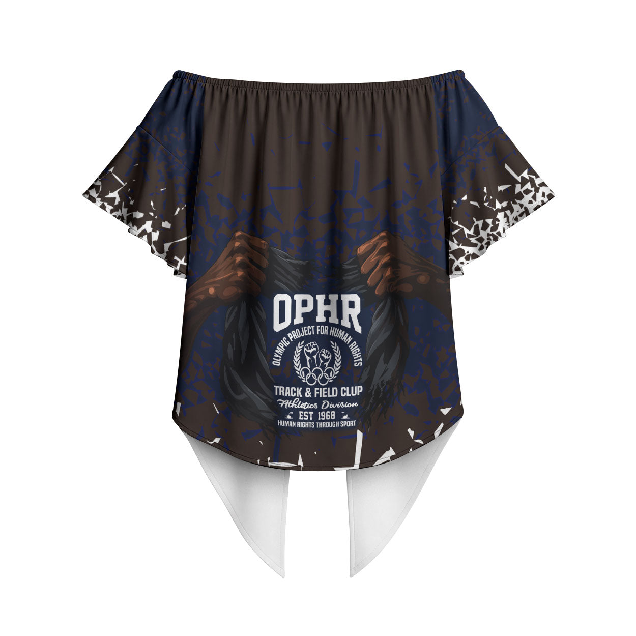 Black Power Salute African Human Rights Off Shoulder Wrap Waist Top Civil Rights Movement OPHR Mexico City 1968 Retro