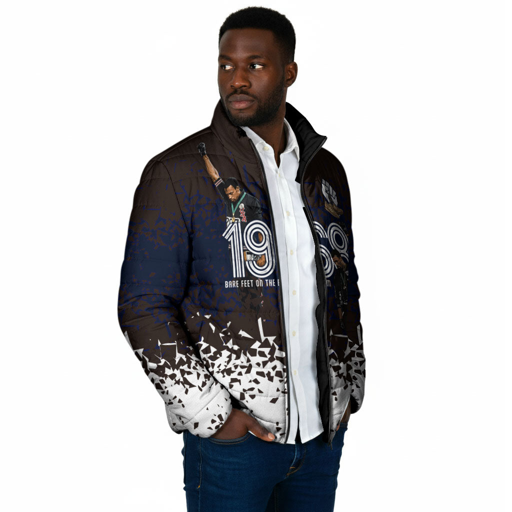 Black Power Salute African Human Rights Padded Jacket Civil Rights Movement OPHR Mexico City 1968 Retro