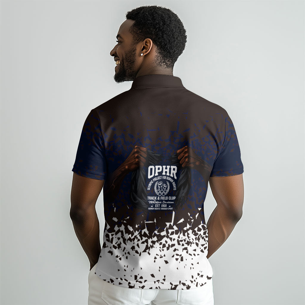 Black Power Salute African Human Rights Polo Shirt Civil Rights Movement OPHR Mexico City 1968 Retro